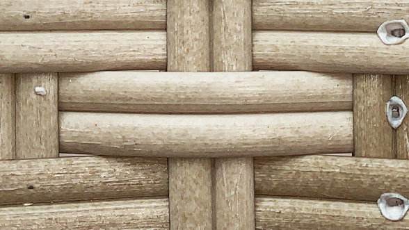Rattan rund / halbrund (sandfarbe