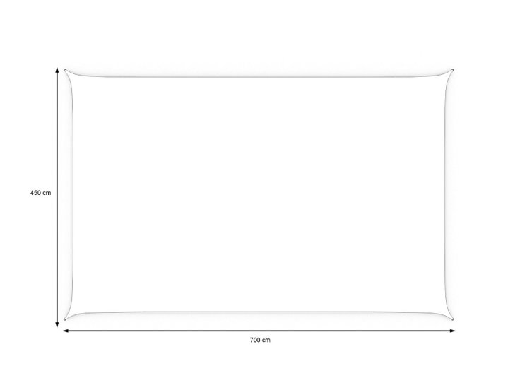 Produktabmessungen - Sonnensegel - Rechteckig 4,5x7 m