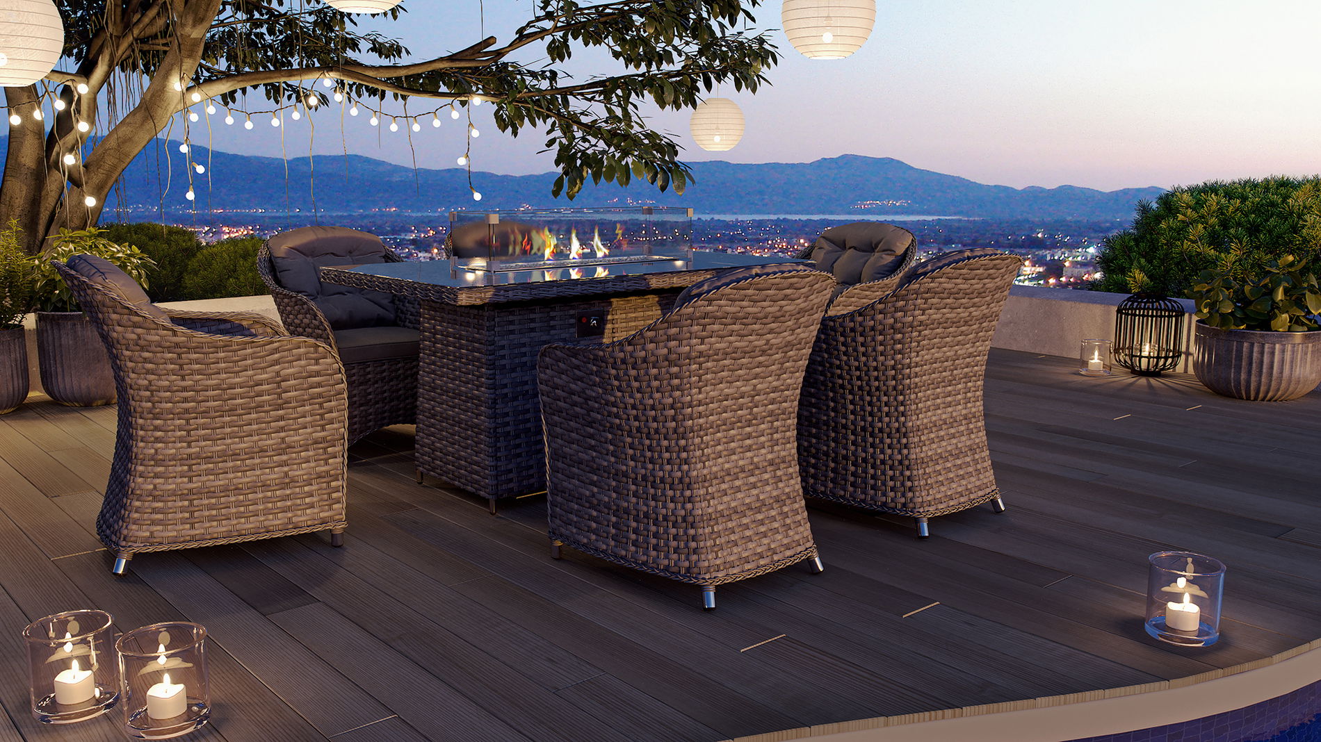 Velia L mit Feuertisch