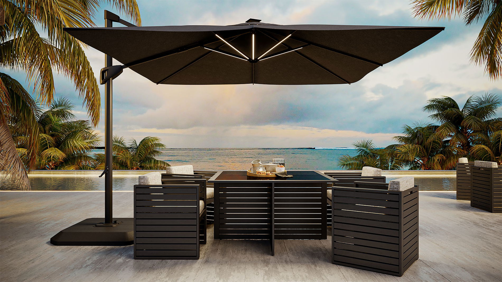 Louvre mit LED Beleuchtung