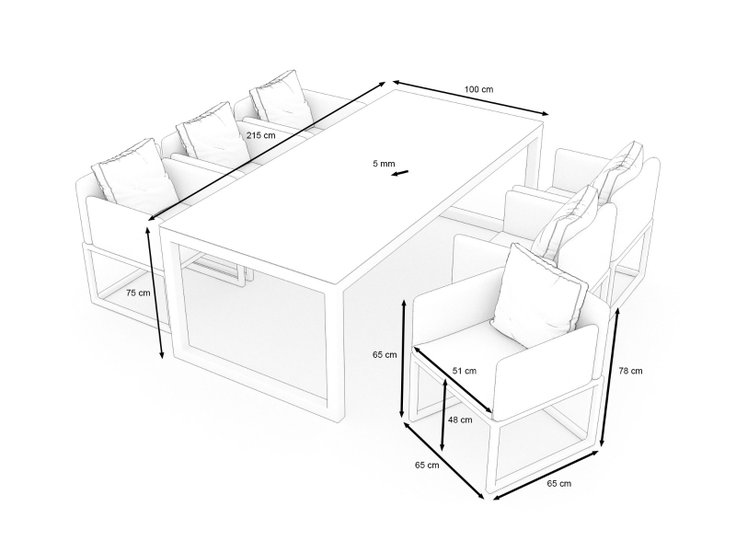 Produktabmessungen - Soyo Dining L