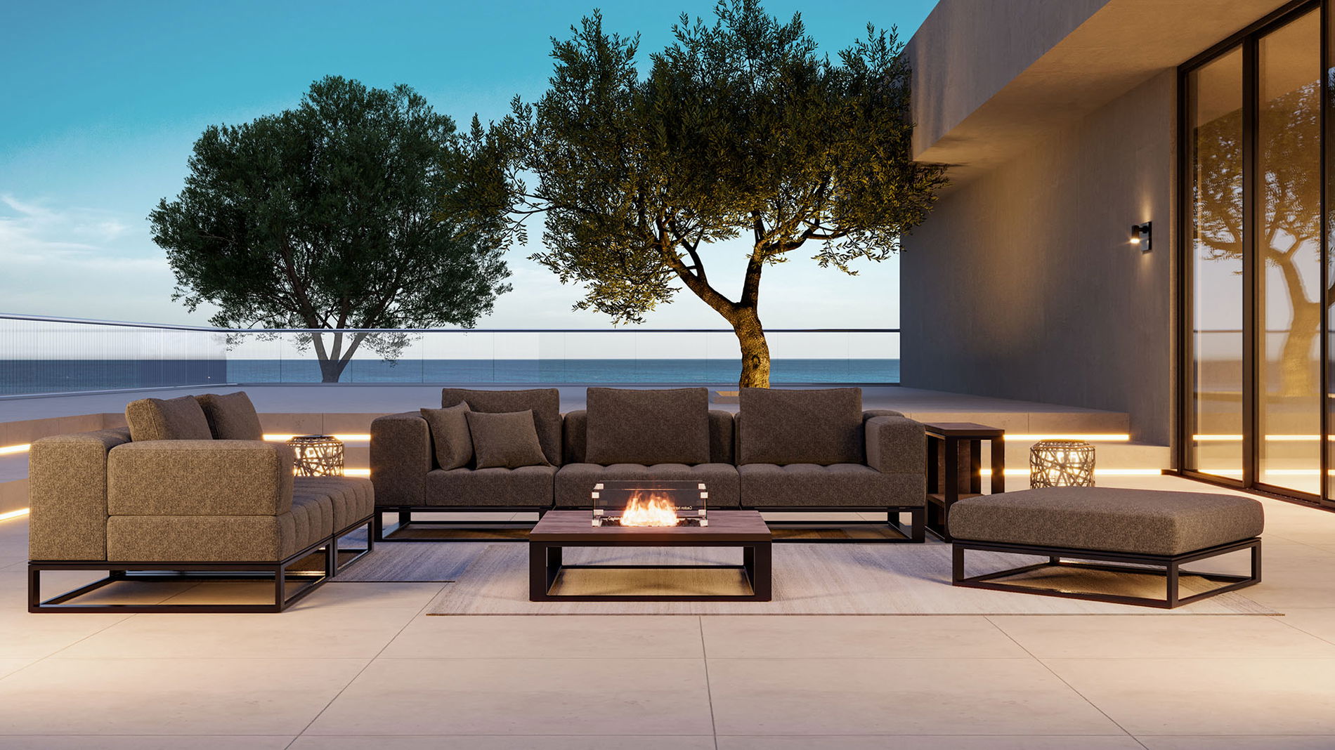 Stripe L mit Feuertisch