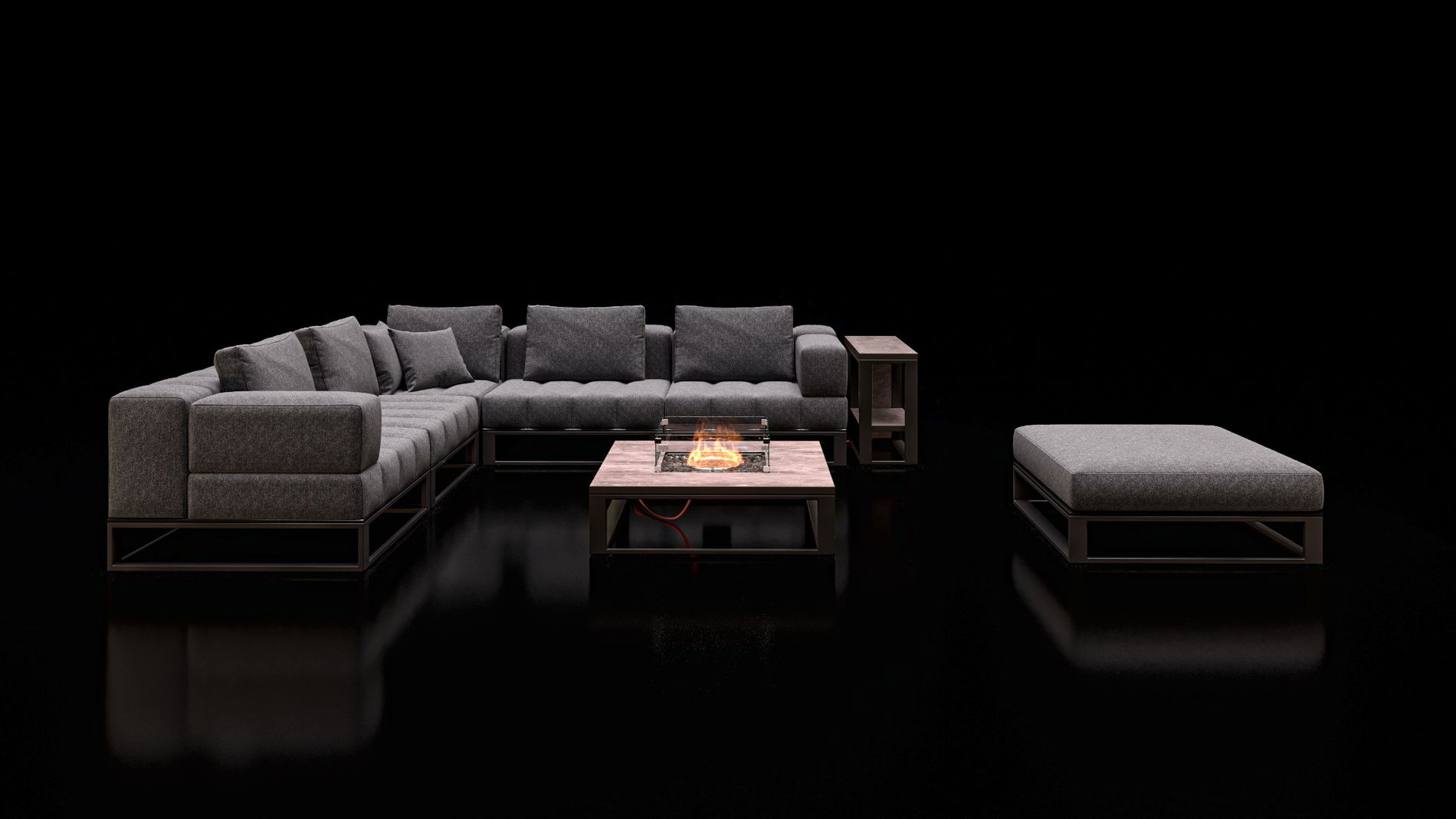 Stripe L mit Feuertisch