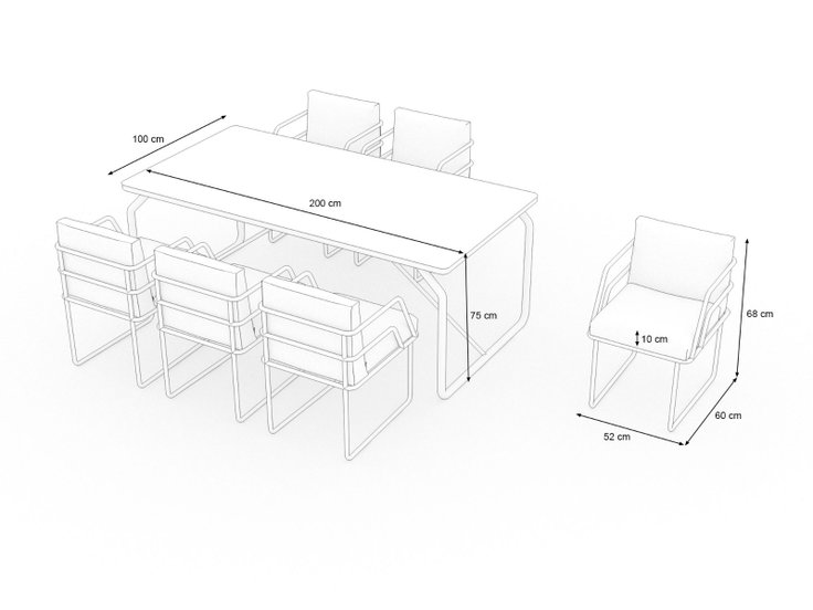 Produktabmessungen - Belaya Dining L