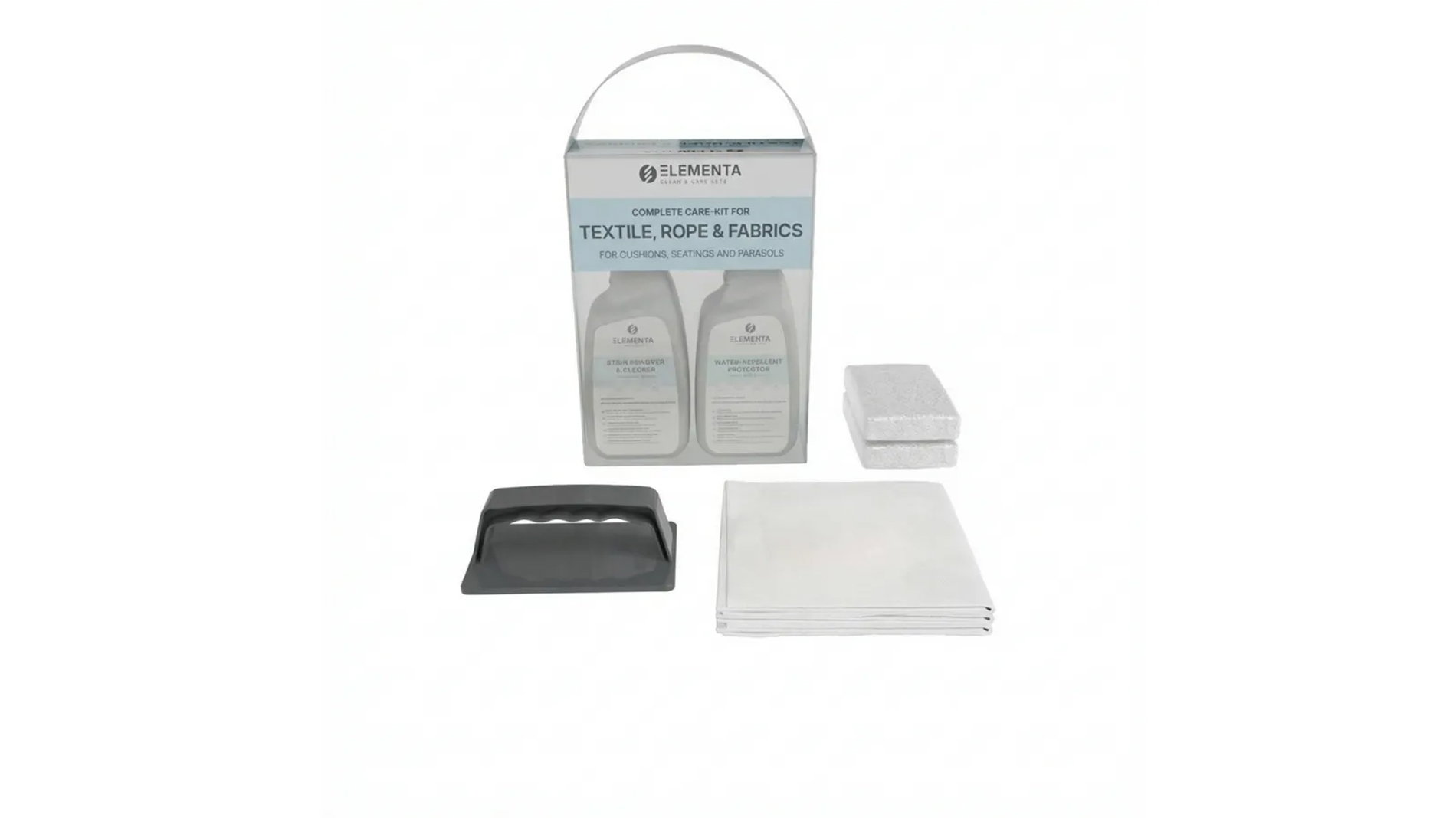 ELEMENTA Fabrics KITS 3-in-1 Box Pflegemittel für Textilien & Stoffe, 2x 750 ml, Cleaner & Protector