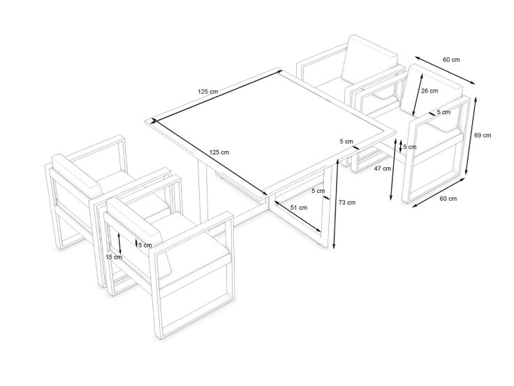 Produktabmessungen - Ricardo Dining M