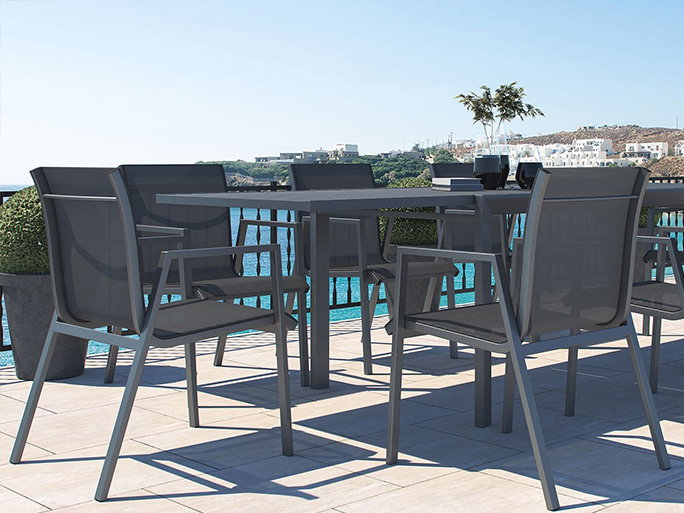 Textilene Schwarz Detail