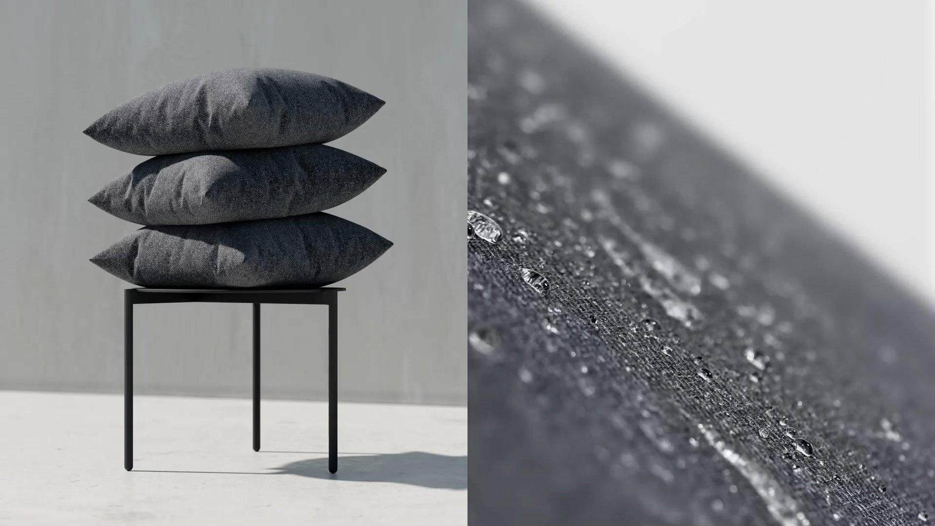 Bezugsstoff Rauchgrau Nahaufnahme